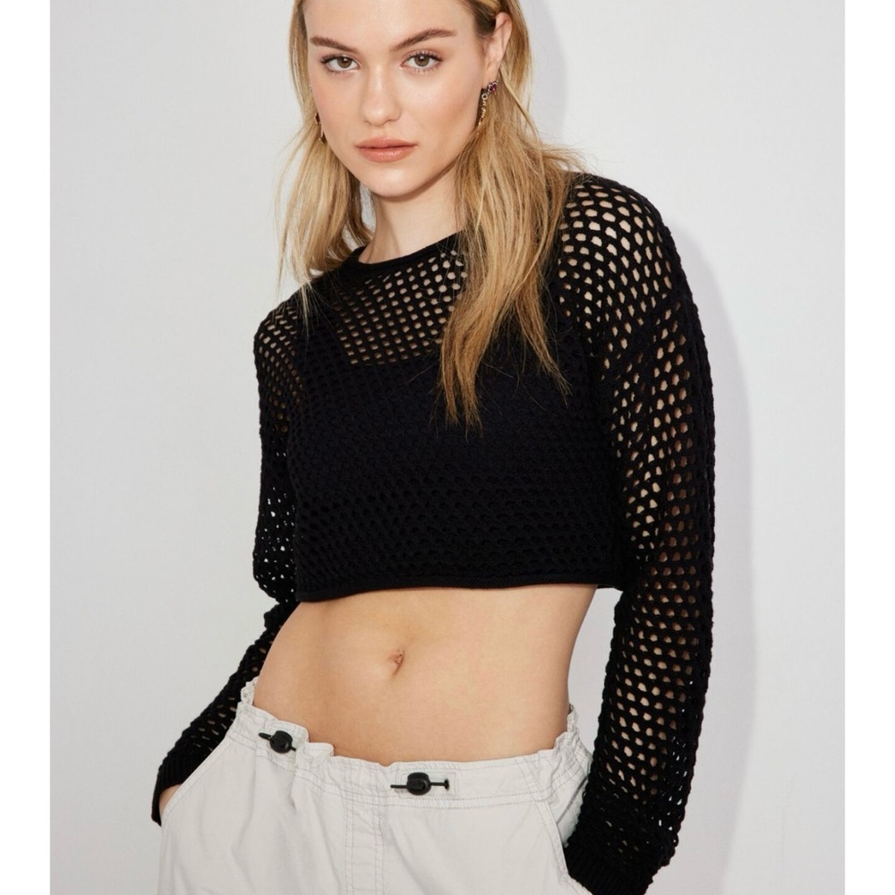 Garage Open Knit Cropped Sweater